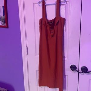 Orange tight body con dress